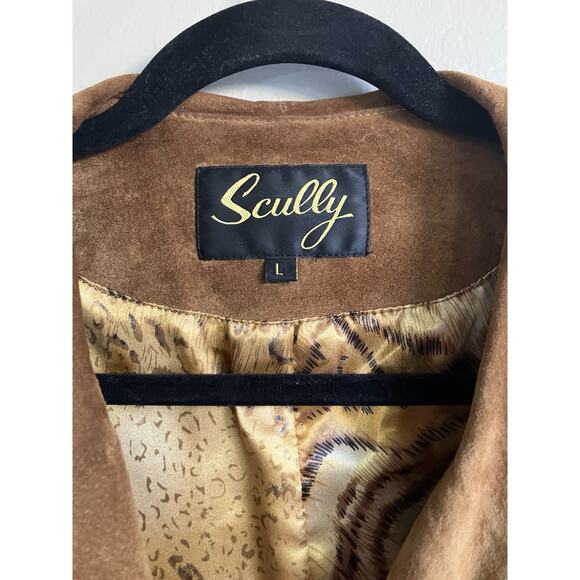 Vintage Scully Brown Leather Jacket Size Large Ruffles Satin Lined Boho Western - Picture 14 of 16